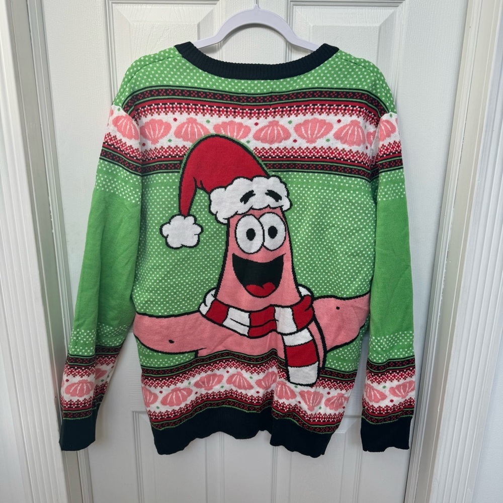 SpongeBob Squarepants Green and Pink Crewneck Sweater